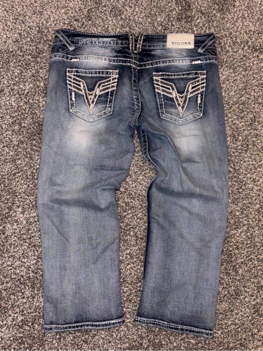 Y2K Denim jeans with sequins and embroidered design